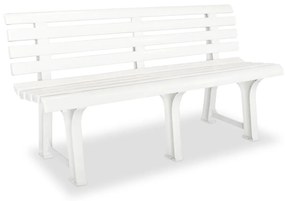 43583 vidaXL Banco de jardim 145,5 cm plástico branco