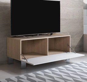 Mueble TV modelo Leiko H1 (100x42cm) color sonoma y blanco con patas d