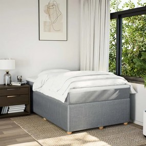 Cama boxspring com colchão 120x190 cm tecido cinzento-claro