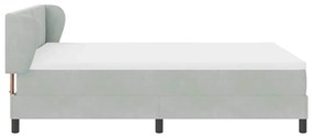 Cama Box Spring com Colchão Cinza Claro 140x200 cm Veludo