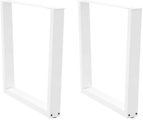 Pernas para mesa de jantar em V, 2 peças, branco, 80x(72-73,3) cm, aço