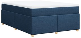 Cama com molas/colchão 160x200 cm tecido azul