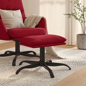 vidaXL Apoio de pés 60x60x36 cm veludo vermelho tinto