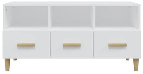 Móvel para TV 102x36x50 cm derivados madeira branco brilhante