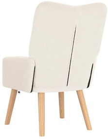 Cadeira Relaxante vidaXL Creme de Tecido com Pelo