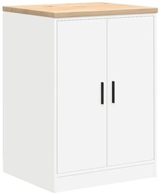 Armários de garagem 2 pcs derivados de madeira branco