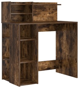 Secretária com Armazenamento Carvalho Fumado 90x48x101.5 cm Madeira De