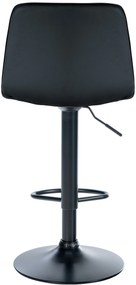 Banco de bar Lex em couro sintético e com estrutura preta 45 x 89-110 x 46 cm Preto