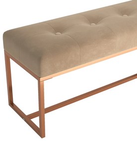 Banco 110x36x45 cm veludo bege