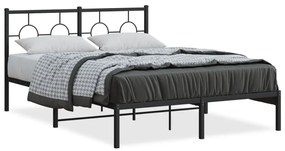 376226 vidaXL Estrutura de cama com cabeceira 140x190 cm metal preto