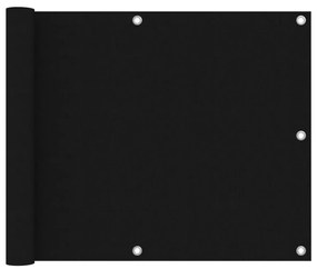 vidaXL Tela de varanda 75x300 cm tecido oxford preto