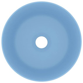 Lavatório luxuoso redondo 40x15 cm cerâmica azul-claro mate