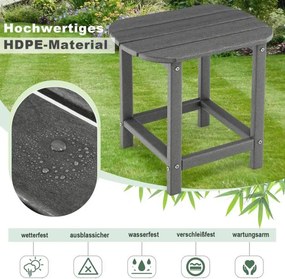 Conjunto de 2 mesas de jardim 48 x 37 x 46 cm em HDPE, Adirondack resistente às intempéries cinzenta