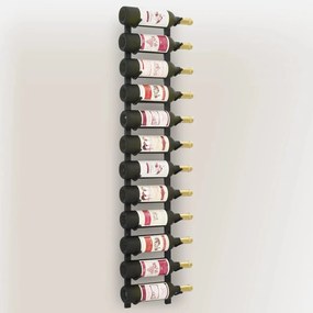 Garrafeira de parede para 12 garrafas ferro preto