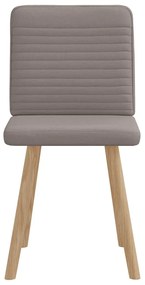 Cadeiras de jantar 2 pcs tecido cinzento-acastanhado