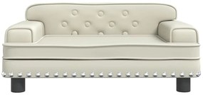 Cama para cães 70x45x30 cm couro artificial cor creme