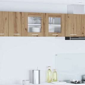 vidaXL Armário suspenso com porta Riga Carvalho Artesanal e Branco