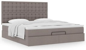 Estrutura de cama otomana com colchão tecido cinzento 160x200cm