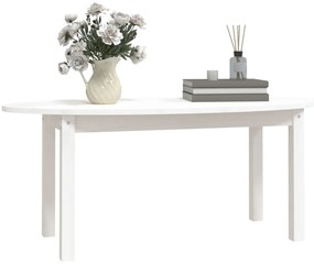 Mesa de centro 110x55x45 cm madeira de pinho maciça branco