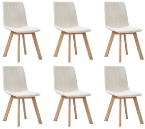 vidaXL Cadeiras de jantar 6 pcs tecido cor creme
