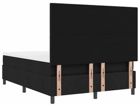 Cama Box com Colchão e Luz LED Preta, 140 x 200 cm, Estrutura em Tecid