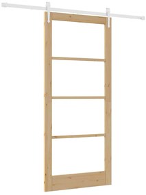Conjunto de Porta Deslizante vidaXL com Ferragens 93x211 cm Madeira de