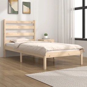 vidaXL Estrutura de cama pequena solteiro 75x190 cm pinho maciço