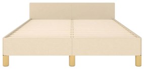 Estrutura de cama sem colchão 120x200 cm tecido cor creme