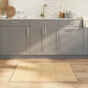 Tapete retangular 80x100 cm bambu cor natural clara