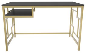 Secretária de Estudo Kennesaw - Ouro Antracite - 120x60x74,8 cm