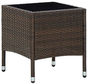 vidaXL Mesa de jardim 40x40x45 vime PE castanho