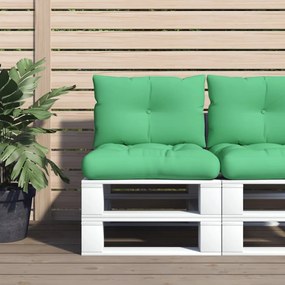 vidaXL Almofadões para móveis de paletes 2 pcs tecido verde