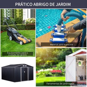 Outsunny Abrigo de Jardim Exterior Abrigo e Jardim Metálico para Armaz