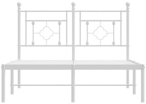 Estrutura de cama com cabeceira 120x190 cm metal branco