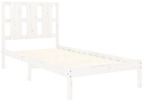 Estrutura de cama 100x200 cm pinho maciço branco