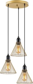 Chandelier Rozye – Dourado Brilhante – 41 x 41 x 124 cm