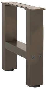 Pés para mesa de centro em aço natural, 2 peças, 30x(30-31) cm, aço