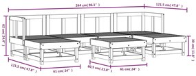 7 pcs conjunto lounge de jardim pinho maciço