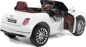 Carro elétrico para crianças até aos 5 anos Bentley Mulsanne 12V, pneus de borracha EVA, controlo remoto Branco