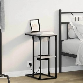 vidaXL Armário de Cabeceira Cinza Sonoma 41,5 x 26 x 60,5 cm