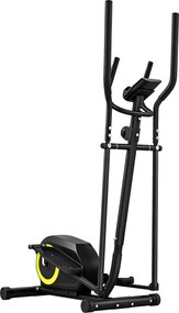 SPORTNOW Bicicleta Elíptica Silenciona com Bluetooth Compatível com App Resistência Ajustável em 8 Níveis e Ecrã LCD 100x52x153 cm Preto e Amarelo | Aosom Portugal