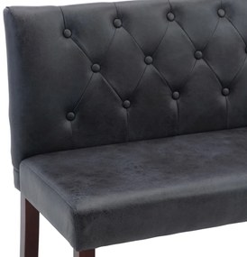 Banco 148,5 cm camurça artificial cinzento
