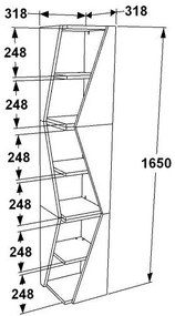 Estante Arrow – Nogueira e Branco – 31,8 cm Largura x 165 cm Altura x