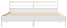 Cama sem colchão 200x200 cm madeira de pinho maciça branco
