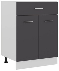 801230 vidaXL Armário inferior c/ gavetas 60x46x81,5 derivados madeira cinza