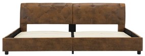 Estrutura de cama 180x200 cm camurça artificial castanho