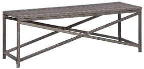 Banco de jardim 120 cm vime PE cinzento