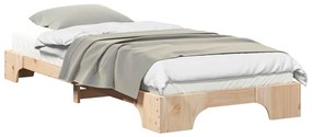Estrutura de cama de chão Castanho 80 x 210 cm madeira