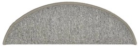 Tapete/carpete para degraus 15 pcs 56x17x3 cm cinza-claro