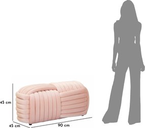 Puff Softy Pink - Veludo Rosa - 90 cm x 45 cm x 45 cm